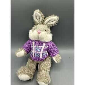 Aurora Bunny Rabbit Plush Purple Sweater Miyoni Playful Plush 9”